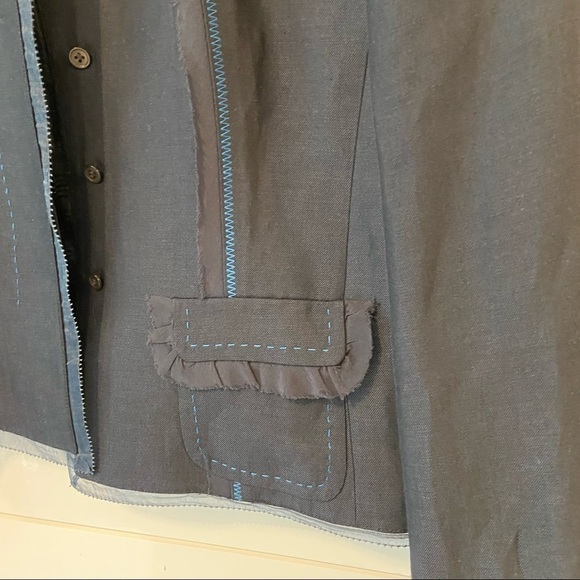 DKNY/Donna Karan Blue 100% Silk Panel Suit Jacket - Picture 5 of 12